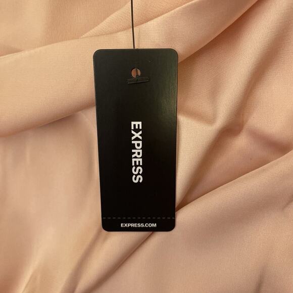 Express Women's Satin One Shoulder Tie Waist Top Pale Pink Size XS - NWT $64 - Picture 15 of 16